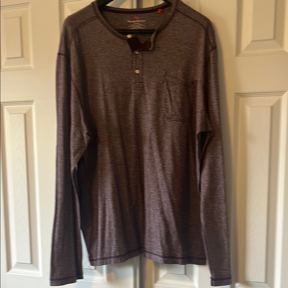 Men's Plum color Tommy Bahama Henley Shirt